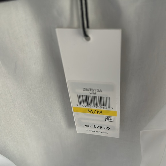 Beautiful crisp white Calvin cotton blouse - never worn and I bought too small. - Picture 6 of 7